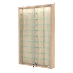 Витрина настенная с регулировочными полками №2-7АУ-РЕГ с подсветкой, Дуб Сонома