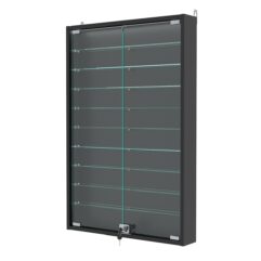 Витрина настенная с регулировочными полками №2-7АУ-РЕГ с подсветкой, Черный