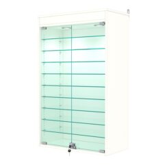 Витрина настенная с регулировочными полками №2-7АГ-РЕГ с подсветкой, Белый