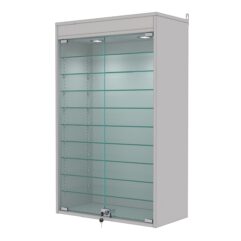 Витрина настенная с регулировочными полками №2-7АГ-РЕГ с подсветкой, Серый