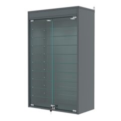 Витрина настенная с регулировочными полками №2-7АГ-РЕГ с подсветкой, Темно-Серый