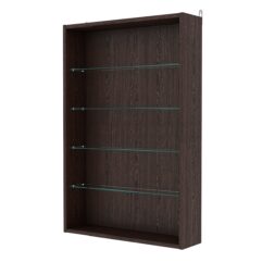 Витрина настенная с регулировочными полками №2-1Г-РЕГ, Дуб Венге