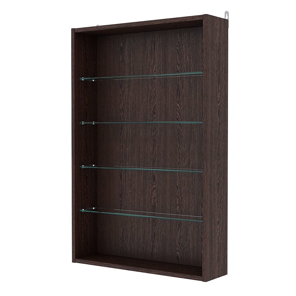 Витрина настенная с регулировочными полками №2-1Г-РЕГ, Дуб Венге