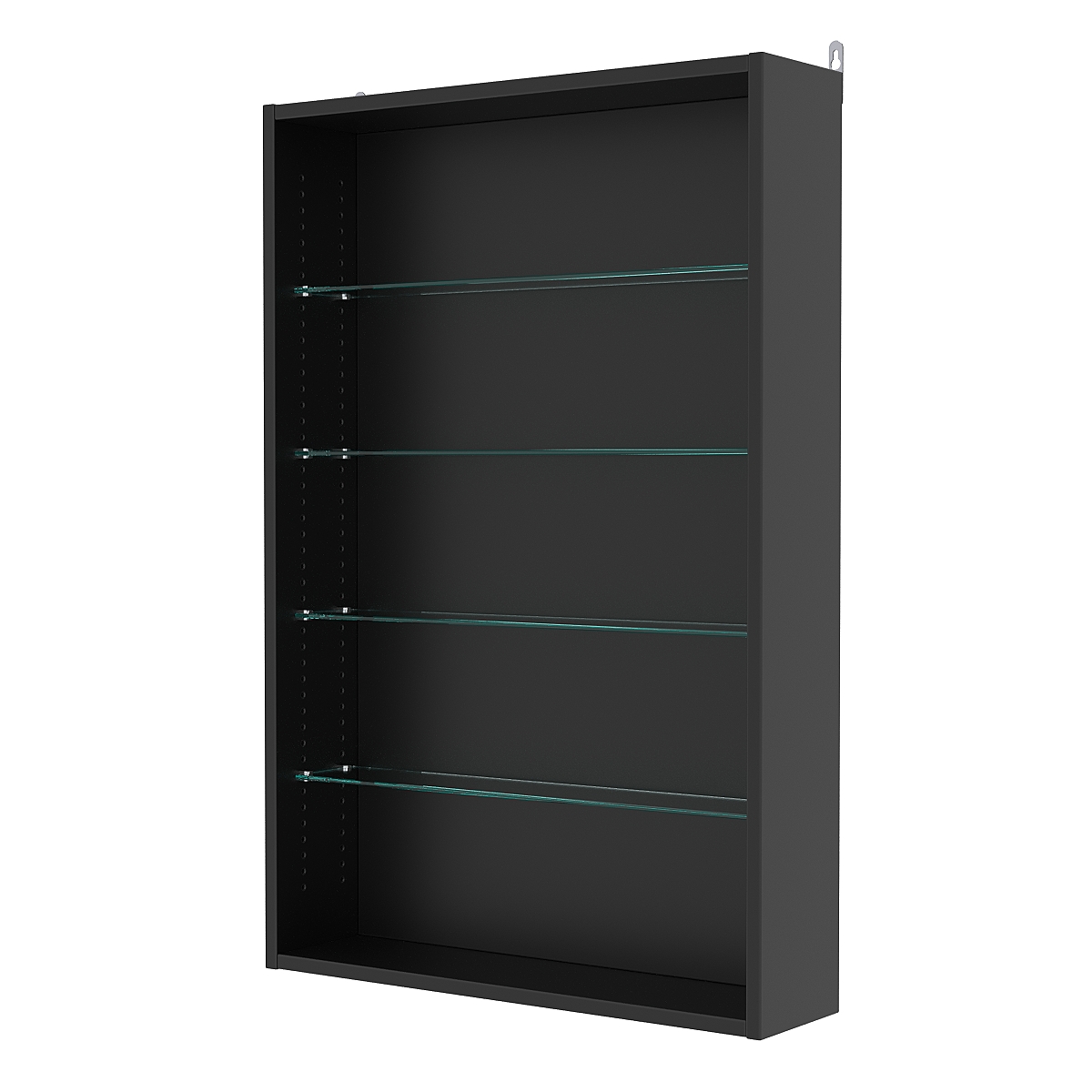 Витрина настенная с регулировочными полками №2-1Г-РЕГ, Черный