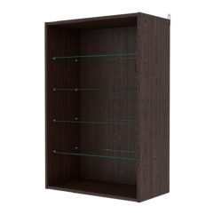 Витрина настенная с регулировочными полками №2-1ГГ-РЕГ, Дуб Венге