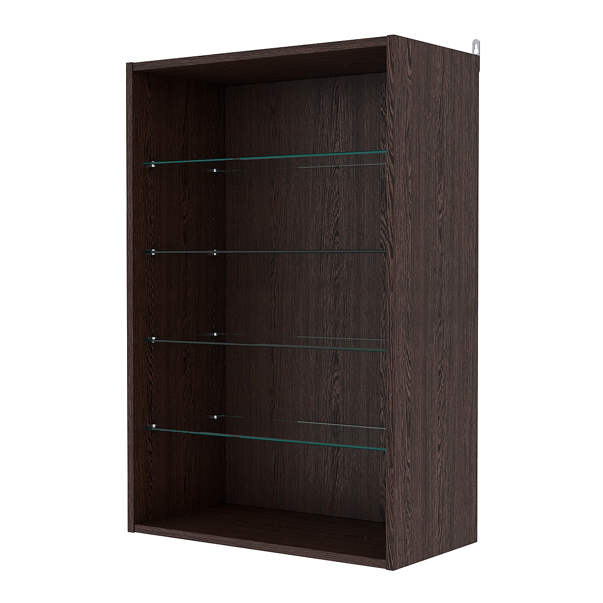 Витрина настенная с регулировочными полками №2-1ГГ-РЕГ, Дуб Венге