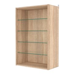 Витрина настенная с регулировочными полками №2-1ГГ-РЕГ, Дуб Сонома