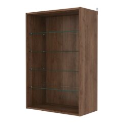 Витрина настенная с регулировочными полками №2-1ГГ-РЕГ, Орех