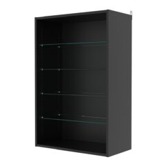 Витрина настенная с регулировочными полками №2-1ГГ-РЕГ, Черный