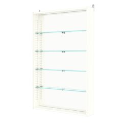 Витрина настенная с регулировочными полками №2-2ГУ-РЕГ с зеркалом, Белый