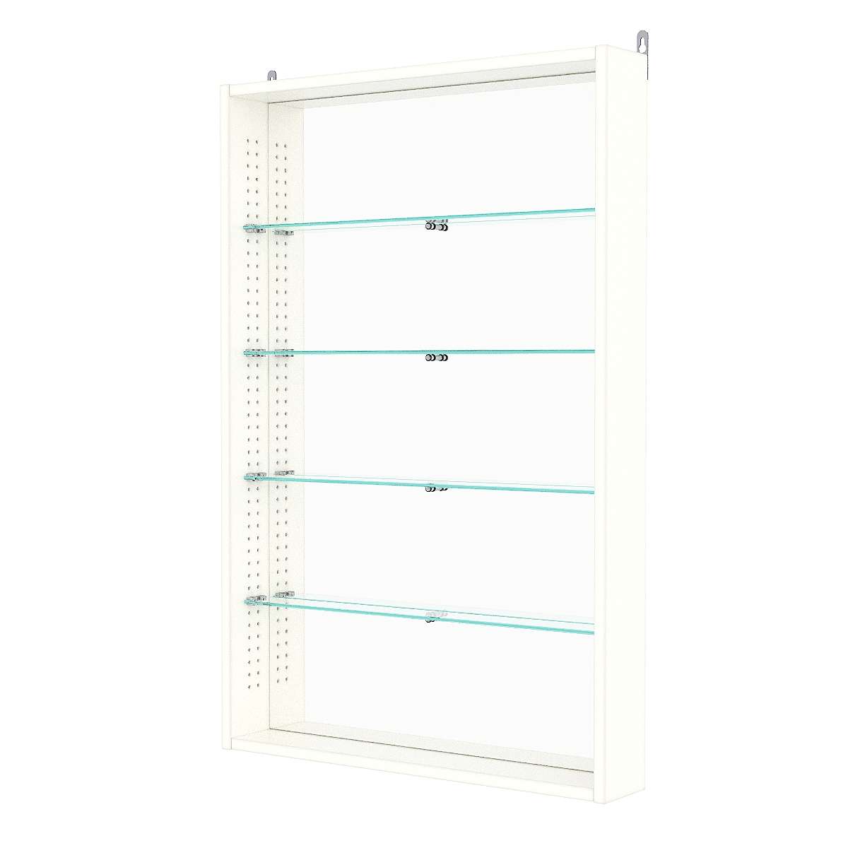Витрина настенная с регулировочными полками №2-2ГУ-РЕГ с зеркалом, Белый