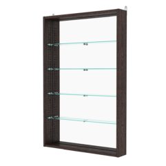 Витрина настенная с регулировочными полками №2-2ГУ-РЕГ с зеркалом, Дуб Венге
