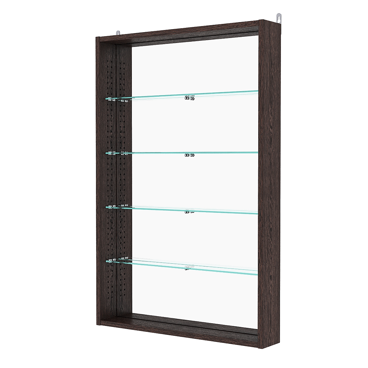 Витрина настенная с регулировочными полками №2-2ГУ-РЕГ с зеркалом, Дуб Венге