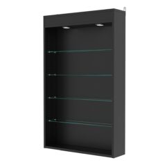 Витрина настенная с регулировочными полками №2-3Г-РЕГ с подсветкой, Черный