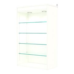 Витрина настенная с регулировочными полками №2-3ГГ-РЕГ с подсветкой, Белый