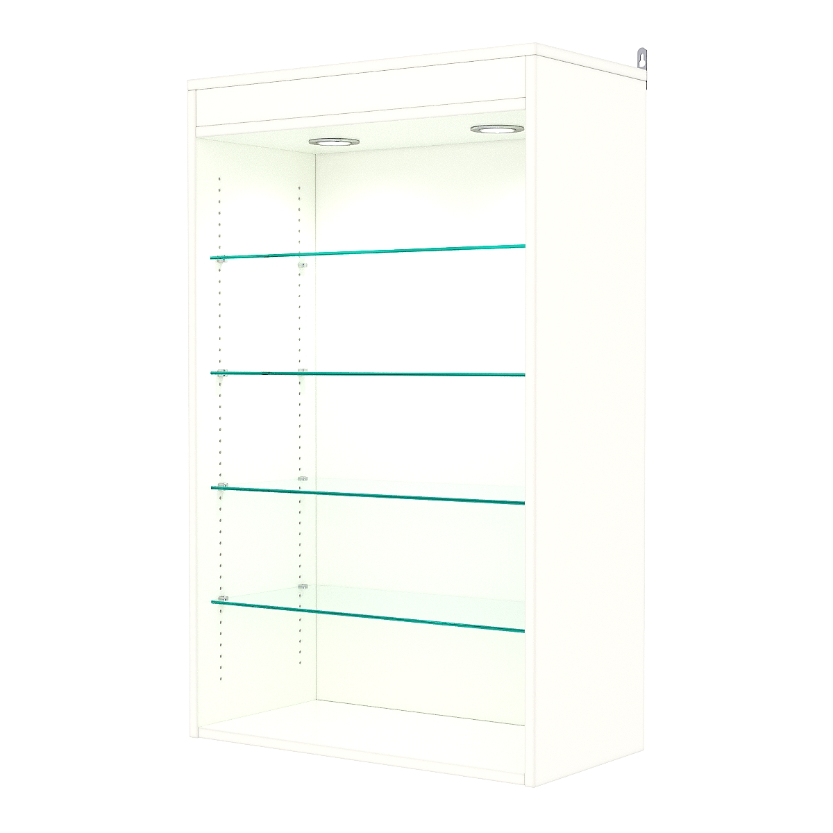 Витрина настенная с регулировочными полками №2-3ГГ-РЕГ с подсветкой, Белый