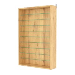 Витрина настенная с регулировочными полками №2-5Г-РЕГ, Дуб Золотистый