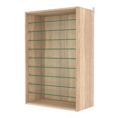 Витрина настенная с регулировочными полками №2-5ГГ-РЕГ, Дуб Сонома