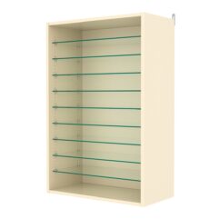 Витрина настенная с регулировочными полками №2-5ГГ-РЕГ, Крем Вайс