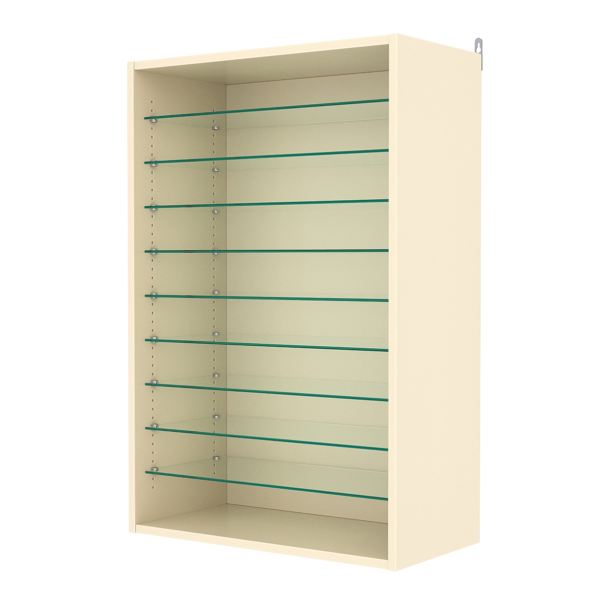 Витрина настенная с регулировочными полками №2-5ГГ-РЕГ, Крем Вайс