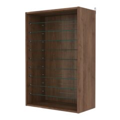 Витрина настенная с регулировочными полками №2-5ГГ-РЕГ, Орех
