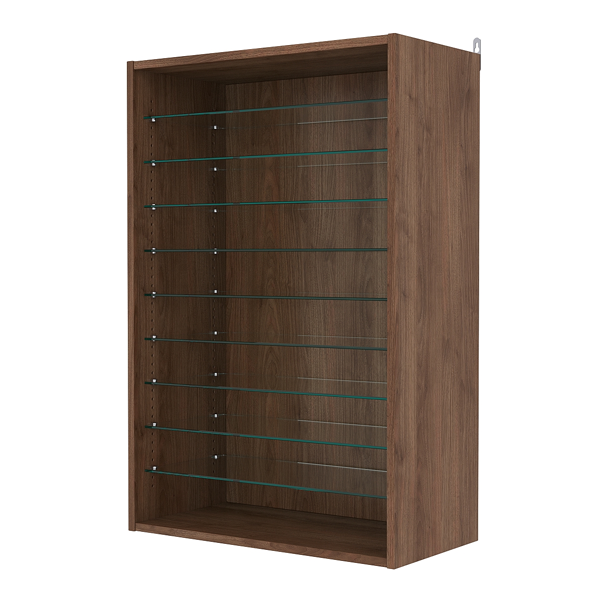 Витрина настенная с регулировочными полками №2-5ГГ-РЕГ, Орех