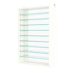 Витрина настенная с регулировочными полками №2-6Г-РЕГ с зеркалом, Белый