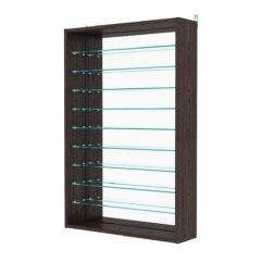 Витрина настенная с регулировочными полками №2-6Г-РЕГ с зеркалом, Дуб Венге