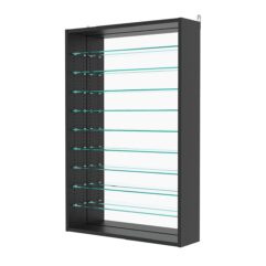 Витрина настенная с регулировочными полками №2-6Г-РЕГ с зеркалом, Черный