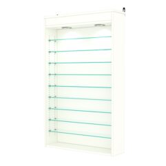 Витрина настенная с регулировочными полками №2-7Г-РЕГ с подсветкой, Белый