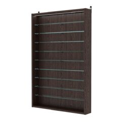 Витрина настенная с регулировочными полками №2-7ГУ-РЕГ с подсветкой, Дуб Венге