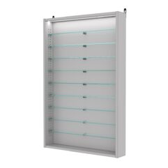 Витрина настенная с регулировочными полками №2-7ГУ-РЕГ с подсветкой, Серый