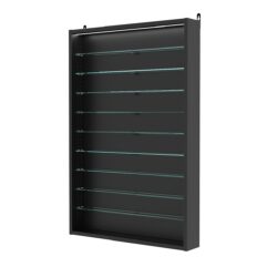 Витрина настенная с регулировочными полками №2-7ГУ-РЕГ с подсветкой, Черный