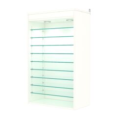 Витрина настенная с регулировочными полками №2-7ГГ-РЕГ с подсветкой, Белый