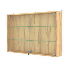 Витрина настенная с регулировочными полками №3-1А-РЕГ, Дуб Золотистый