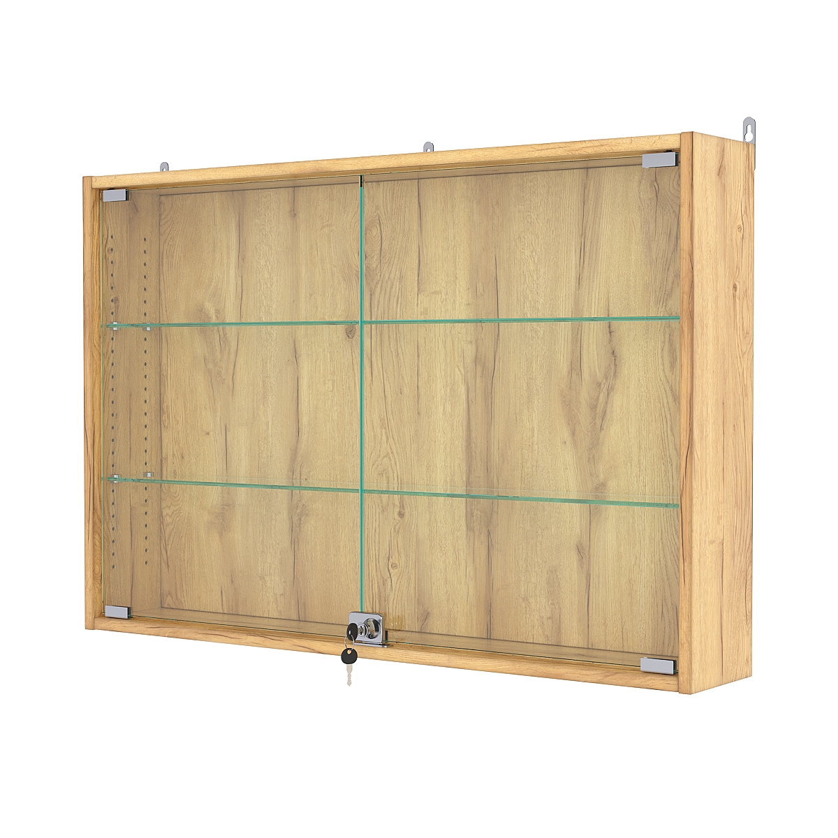 Витрина настенная с регулировочными полками №3-1А-РЕГ, Дуб Золотистый