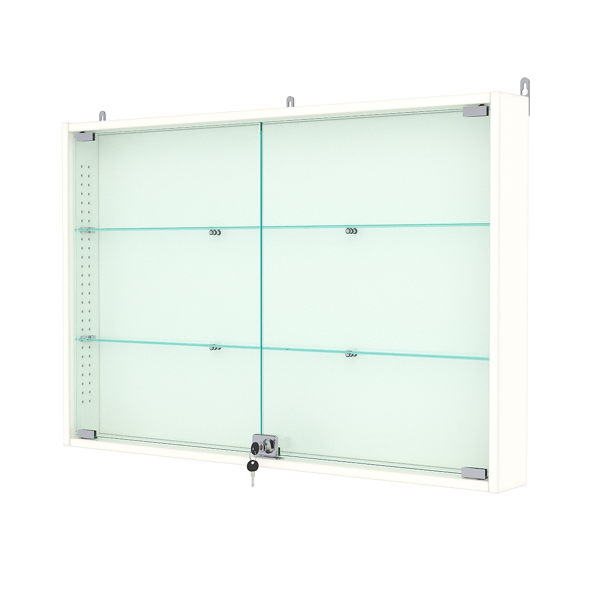 Витрина настенная с регулировочными полками №3-1АУ-РЕГ, Белый