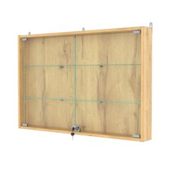 Витрина настенная с регулировочными полками №3-1АУ-РЕГ, Дуб Золотистый