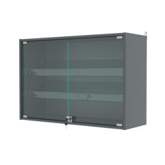 Витрина настенная с регулировочными полками №3-1АКГ-РЕГ, Темно-Серый