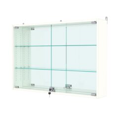 Витрина настенная с регулировочными полками №3-2А-РЕГ с зеркалом, Белый