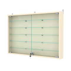 Витрина настенная с регулировочными полками №3-5АУ-РЕГ, Крем Вайс