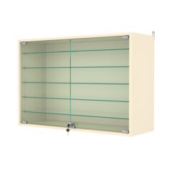 Витрина настенная с регулировочными полками №3-5АГ-РЕГ, Крем Вайс