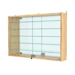 Витрина настенная с регулировочными полками №3-6А-РЕГ с зеркалом, Дуб Золотистый