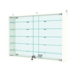 Витрина настенная с регулировочными полками №3-6АУ-РЕГ с зеркалом, Белый