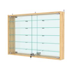 Витрина настенная с регулировочными полками №3-6АУ-РЕГ с зеркалом, Дуб Золотистый