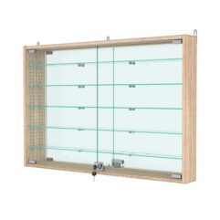 Витрина настенная с регулировочными полками №3-6АУ-РЕГ с зеркалом, Дуб Сонома