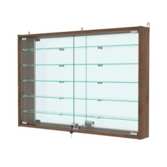 Витрина настенная с регулировочными полками №3-6АУ-РЕГ с зеркалом, Орех