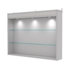 Витрина настенная с регулировочными полками №3-3Г-РЕГ с подсветкой, Серый