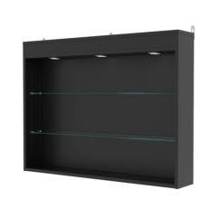 Витрина настенная с регулировочными полками №3-3Г-РЕГ с подсветкой, Черный