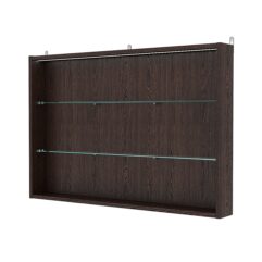 Витрина настенная с регулировочными полками №3-3ГУ-РЕГ с подсветкой, Дуб Венге